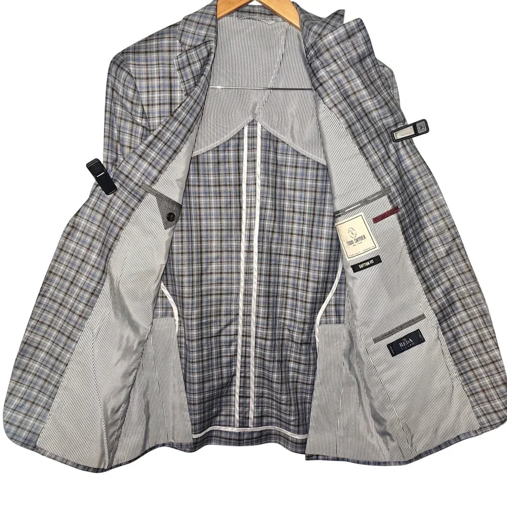 Todd Snyder Sutton Fit Reda Milano Super 130s Wool Plaid Blazer Sport Coat 40R